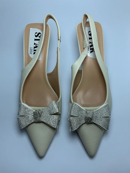 Midnight Bow Slingback Heels