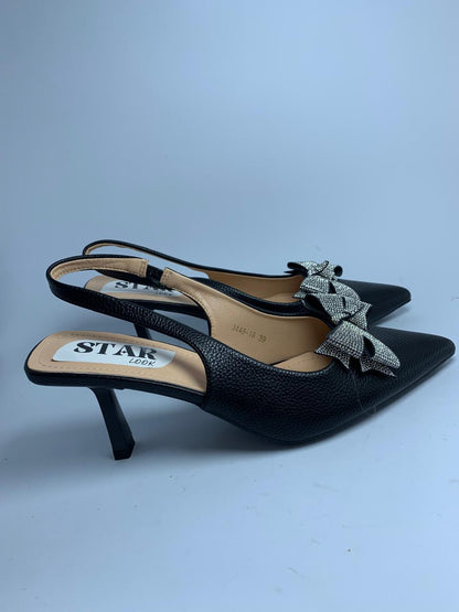 Midnight Bow Slingback Heels