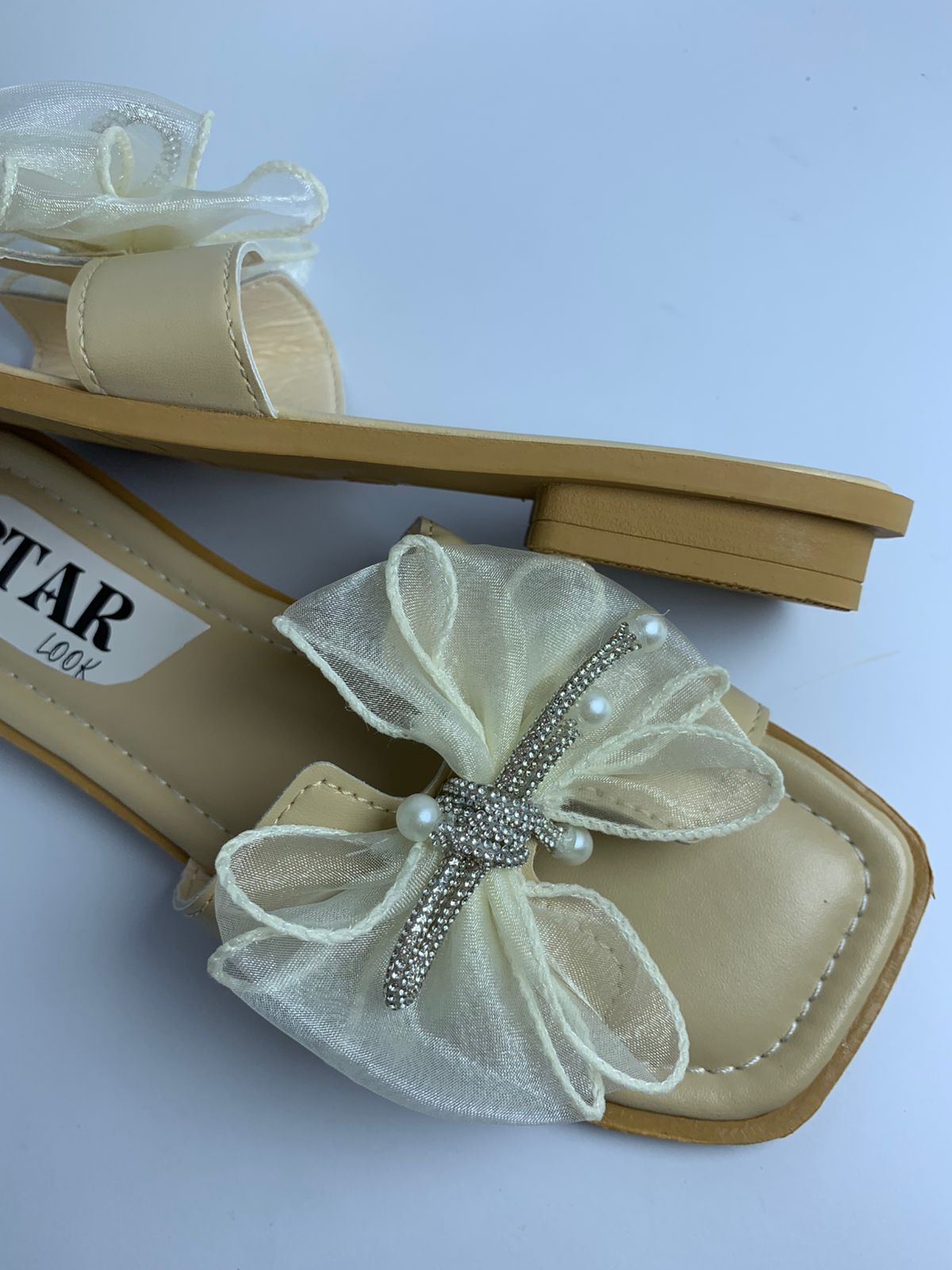 Pearl Bow Luxe Slides