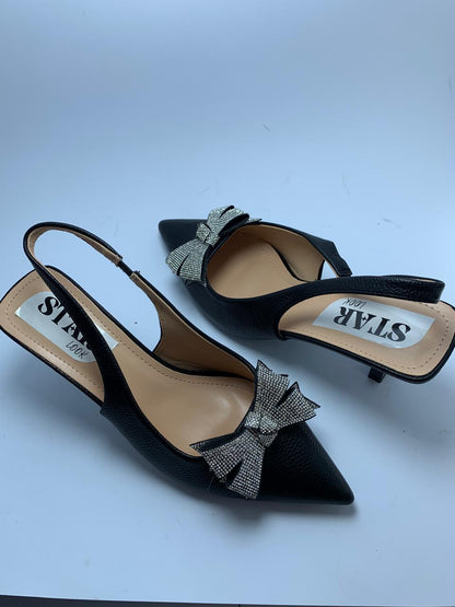 Midnight Bow Slingback Heels