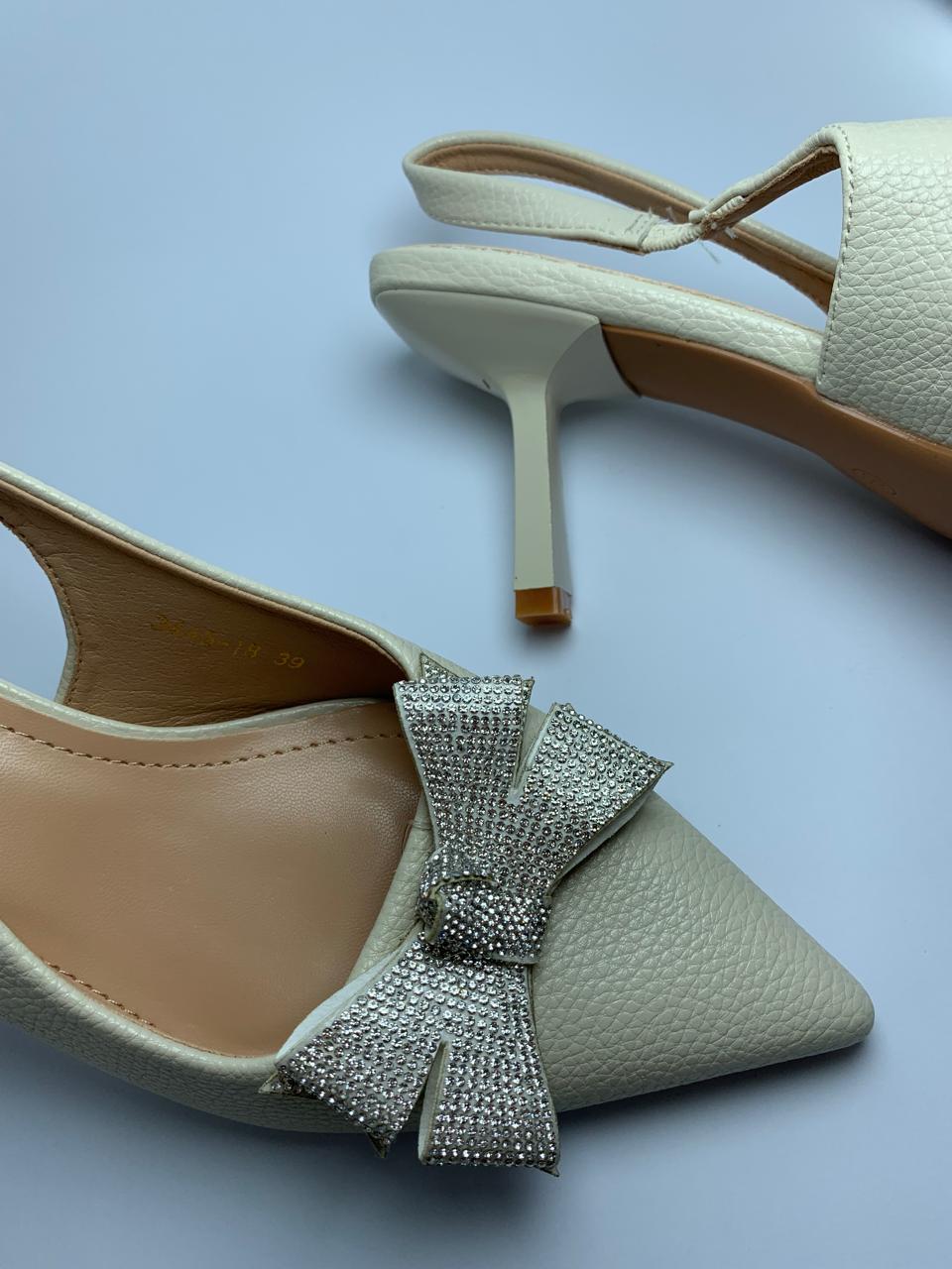 Midnight Bow Slingback Heels